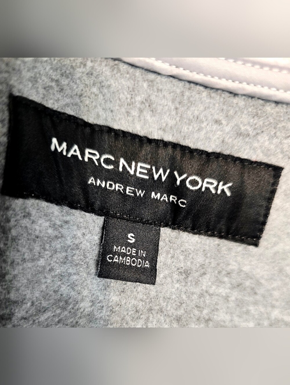 Marc New York Andrew Marc Gray Cape Coat Blanket Jacket Whipstitch Quiet Luxury - Picture 11 of 12